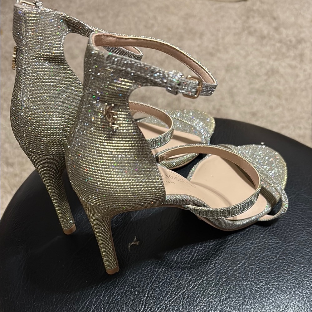 Kurt Geiger Silver Heels with Ankle Straps - Picture 5 of 10